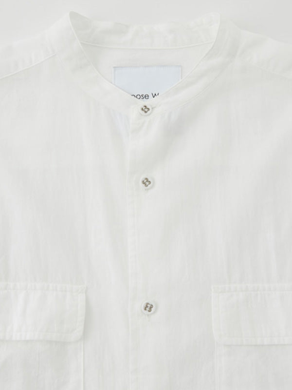 【White Mountaineering - ホワイトマウンテニアリング】BAND COLLAR SHIRT / WHITE (シャツ/ホワイト)