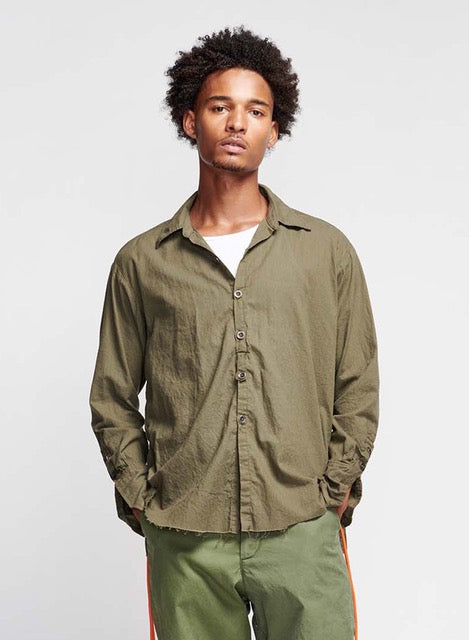 70%OFF【GREG LAUREN - グレッグローレン】DRESSY BOXY STUDIO SHIRT(スタジオシャツ/アーミー)