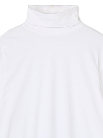 【Ground Y - グラウンドワイ】30/Cotton Jersey Zipper Opened Big Turtleneck Cut Sew(Tシャツ/ホワイト)