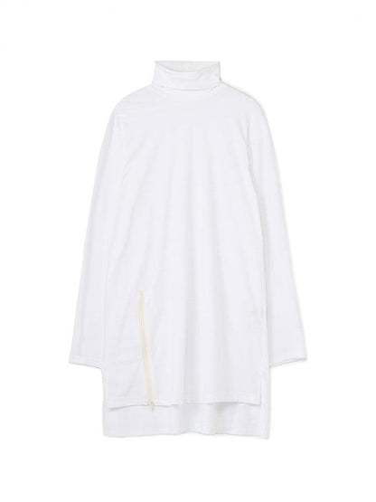 【Ground Y - グラウンドワイ】30/Cotton Jersey Zipper Opened Big Turtleneck Cut Sew(Tシャツ/ホワイト)