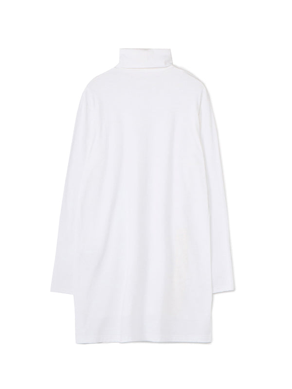 【Ground Y - グラウンドワイ】30/Cotton Jersey Zipper Opened Big Turtleneck Cut Sew(Tシャツ/ホワイト)