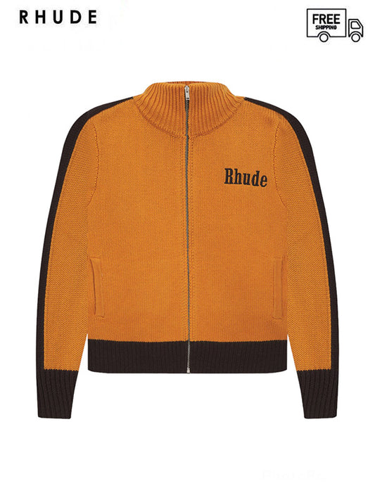 50%OFF【RHUDE - ルード】KNIT TRACK JACKET (トラックジャケット/ニット/マスタード)