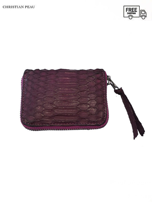 【Christian Peau - クリスチャンポー】CP COIN CASE S "Python Leather"/ PURPLE(財布)