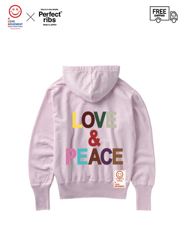 20%OFF【Perfect ribs®×ALM】(LOVE&PEACE) Basic Hoodie / PINK(パーカー)