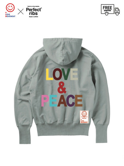 20%OFF【Perfect ribs®×ALM】(LOVE&PEACE) Basic Hoodie / GRAY(パーカー)