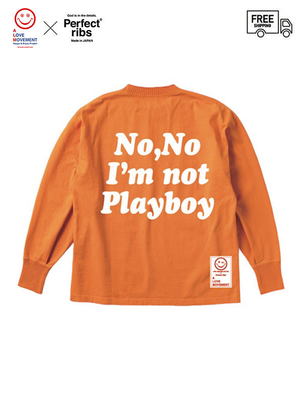 【Perfect ribs®×ALM】"LOVE" Basic Long Sleeve T Shirts / Orange(Tシャツ)