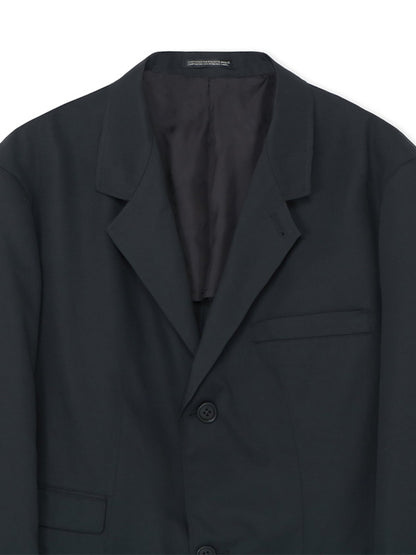 【Y's for men-ワイズフォーメン】COTTON/POLYESTER TWILL 2-BUTTON JACKET / BLACK(ジャケット)