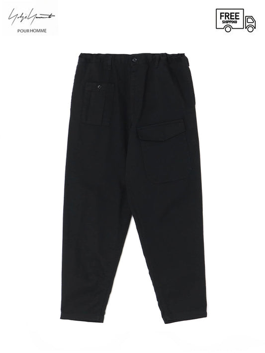 【Yohji Yamamoto POUR HOMME - ヨウジヤマモト プールオム】COTTON DRILL MULTI POCKET DRAWSTRING PANTS(パンツ)