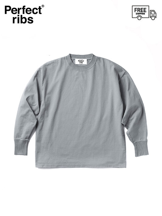 【Perfect ribs® - パーフェクトリブス】Side Slit Long Sleeve T Shirts (Tシャツ/グレー)