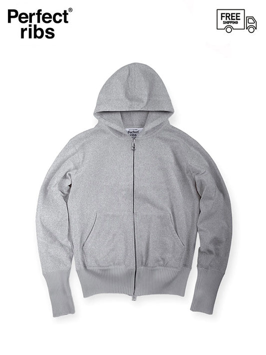 【Perfect ribs® - パーフェクトリブス】Basic Zip Hoodie / GRAY (パーカー/グレー)