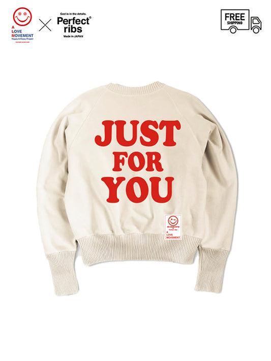【Perfect ribs®×ALM】"JUST FOR YOU" Strange Sleeve Crew Neck Sweat Shirt / Oatmeal(スウェットシャツ)