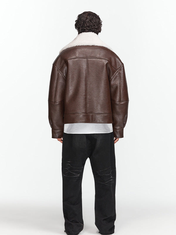 50%OFF【Y/PROJECT - ワイプロジェクト】Hook and Eye Shearling Jacket / Brown(アウター/ブラウン)