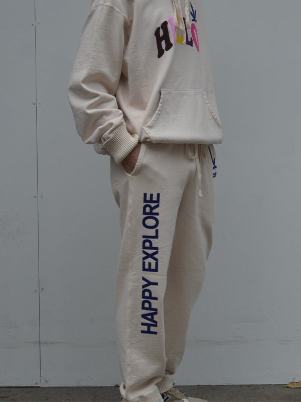 【Perfect ribs®×ALM】"HAPPY EXPLORE" Straight Wide Pants(スウェットパンツ)