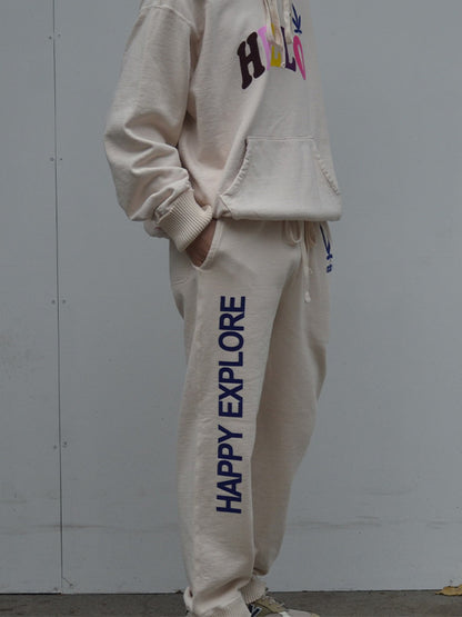 【Perfect ribs®×ALM】"HAPPY EXPLORE" Straight Wide Pants(スウェットパンツ)