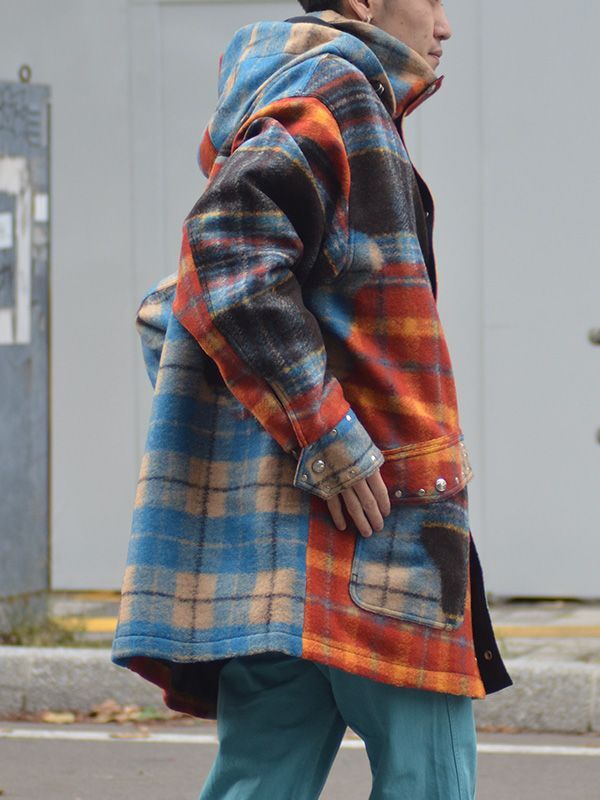 50%OFF【BLUE MARBLE - ブルーマーブル 】Studded tartan wool parka(ウールジャケット/マルチ)