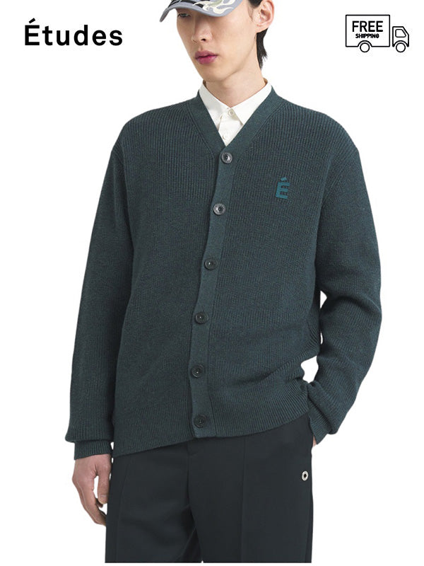 30%OFF【Études - エチュード】BORIS CARDIGAN PATCH / DK GREEN(カーディガン/ダークグリーン)