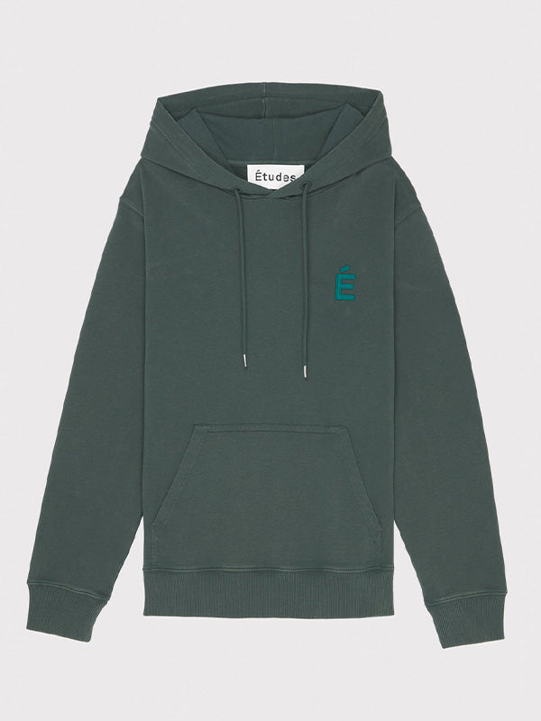 50%OFF【Études - エチュード】KLEIN PATCH HOODIE / DK GREEN WASHED(パーカー/ダークグリーン)