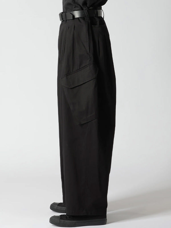 【Y's for men-ワイズフォーメン】KATSURAGI WORK PANTS WITH 12-TUCKS / BLACK(パンツ/ブラック)