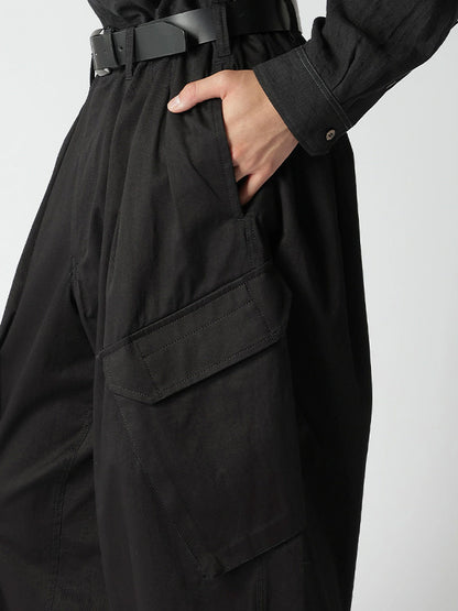 【Y's for men-ワイズフォーメン】KATSURAGI WORK PANTS WITH 12-TUCKS / BLACK(パンツ/ブラック)