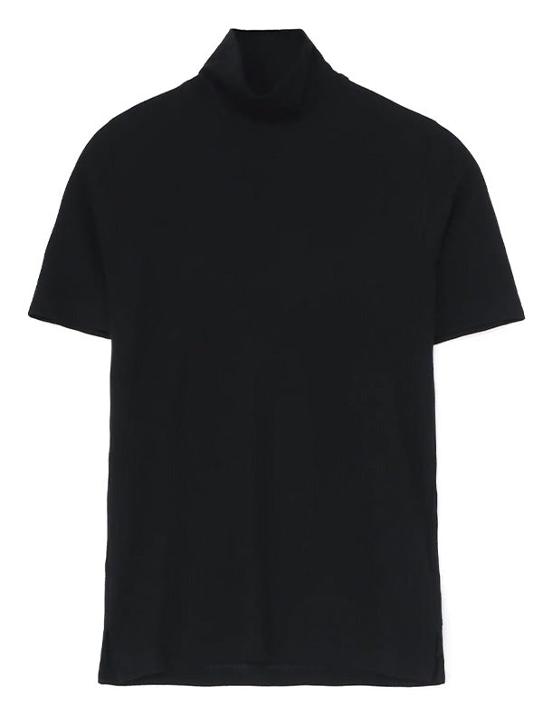 【Y's - ワイズ】HIGH NECK HALF SLEEVE RIB T-SHIRT / BLACK (Tシャツ/ブラック)