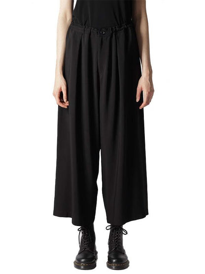 【Y's - ワイズ】RAYON CUPRO FRONT TUCKED WIDE PANTS/BLACK(パンツ/ブラック)