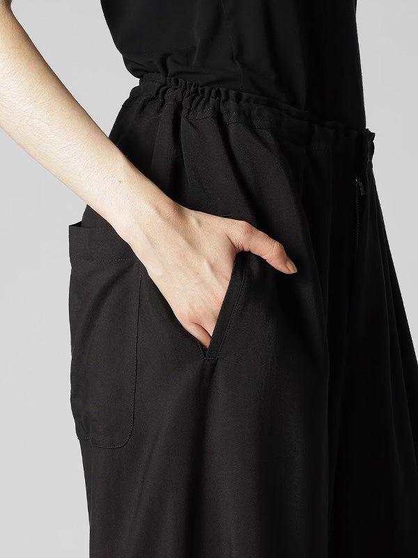 【Y's - ワイズ】RAYON CUPRO FRONT TUCKED WIDE PANTS/BLACK(パンツ/ブラック)