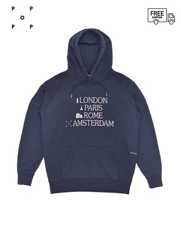 30%OFF【POP TRADING COMPANY - ポップ トレーディング カンパニー】Icons hooded sweat(パーカー/ネイビー)