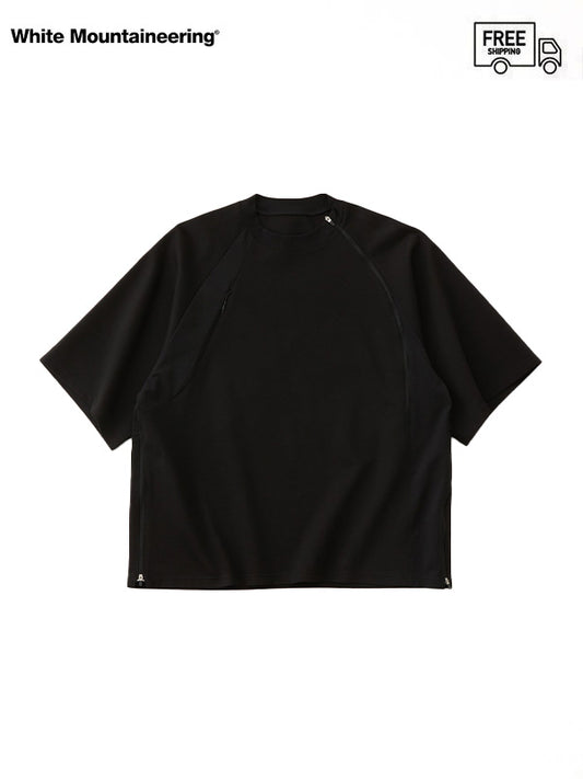 【White Mountaineering - ホワイトマウンテニアリング】SIDE ZIP T-SHIRT / BLACK(Tシャツ/ブラック)