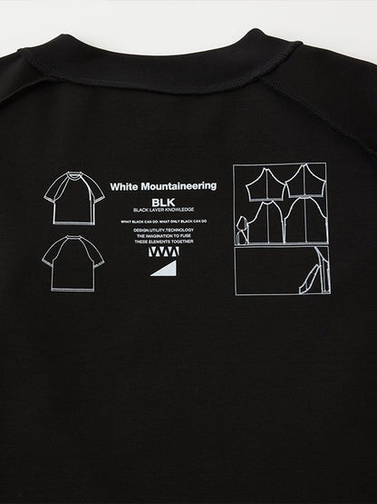 【White Mountaineering - ホワイトマウンテニアリング】SIDE ZIP T-SHIRT / BLACK(Tシャツ/ブラック)