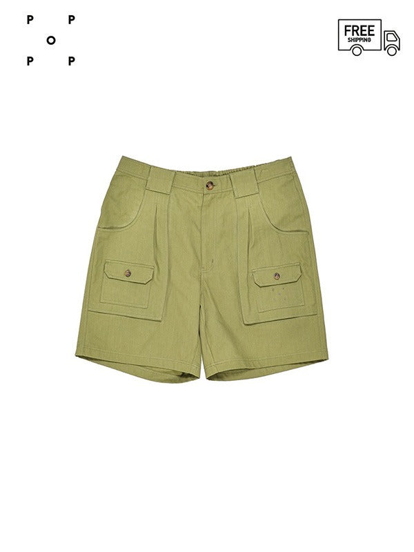 30%OFF【POP TRADING COMPANY - ポップ トレーディング カンパニー】POP POCKET SHORT LODEN(ショーツ/グリーン)