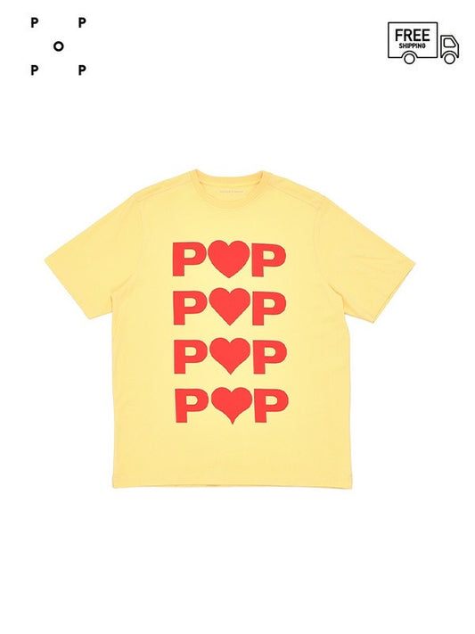 【POP TRADING COMPANY - ポップ トレーディング カンパニー】HEARTS T-SHIRT(Tシャツ/イエロー)
