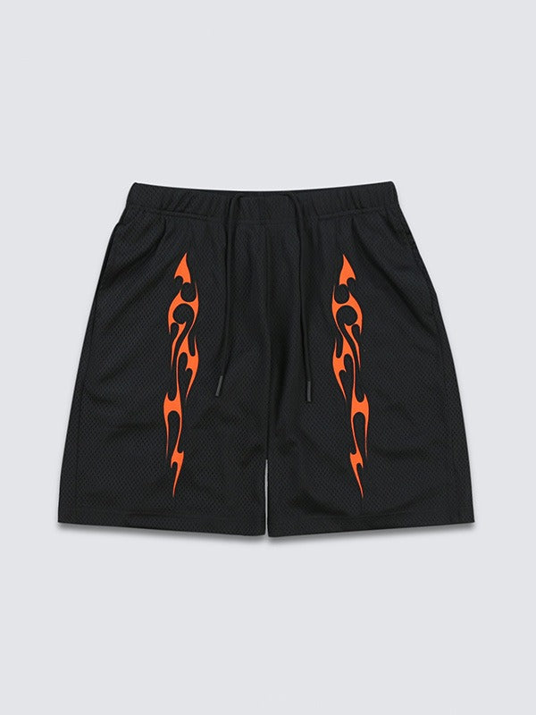 【PLEASURES - プレジャーズ】FLAME MESH SHORTS