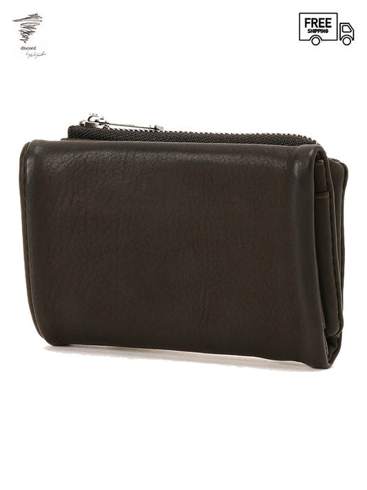 【Discord Yohji Yamamoto - ディスコード ヨウジヤマモト】FOLD BAG WALLET"Cow Leather"/ Black(財布/ブラック)