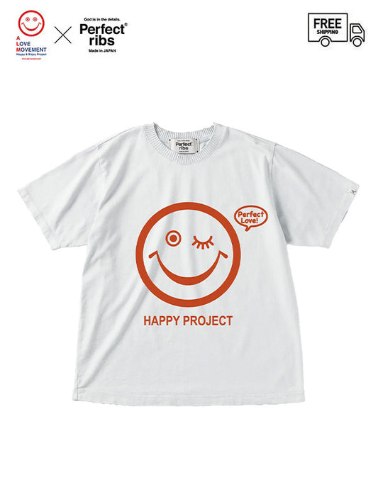 【Perfect ribs®×ALM】"SMILE & TAKE IT EASY" Short Sleeve T Shirts / White(Tシャツ)