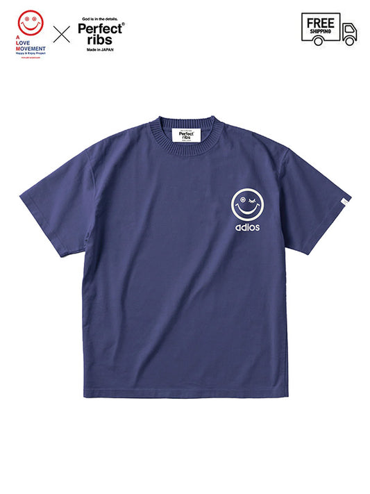 【Perfect ribs®×ALM】"RELAX NO PROBLEM" Basic Short Sleeve T Shirts / Vintage Navy(Tシャツ)