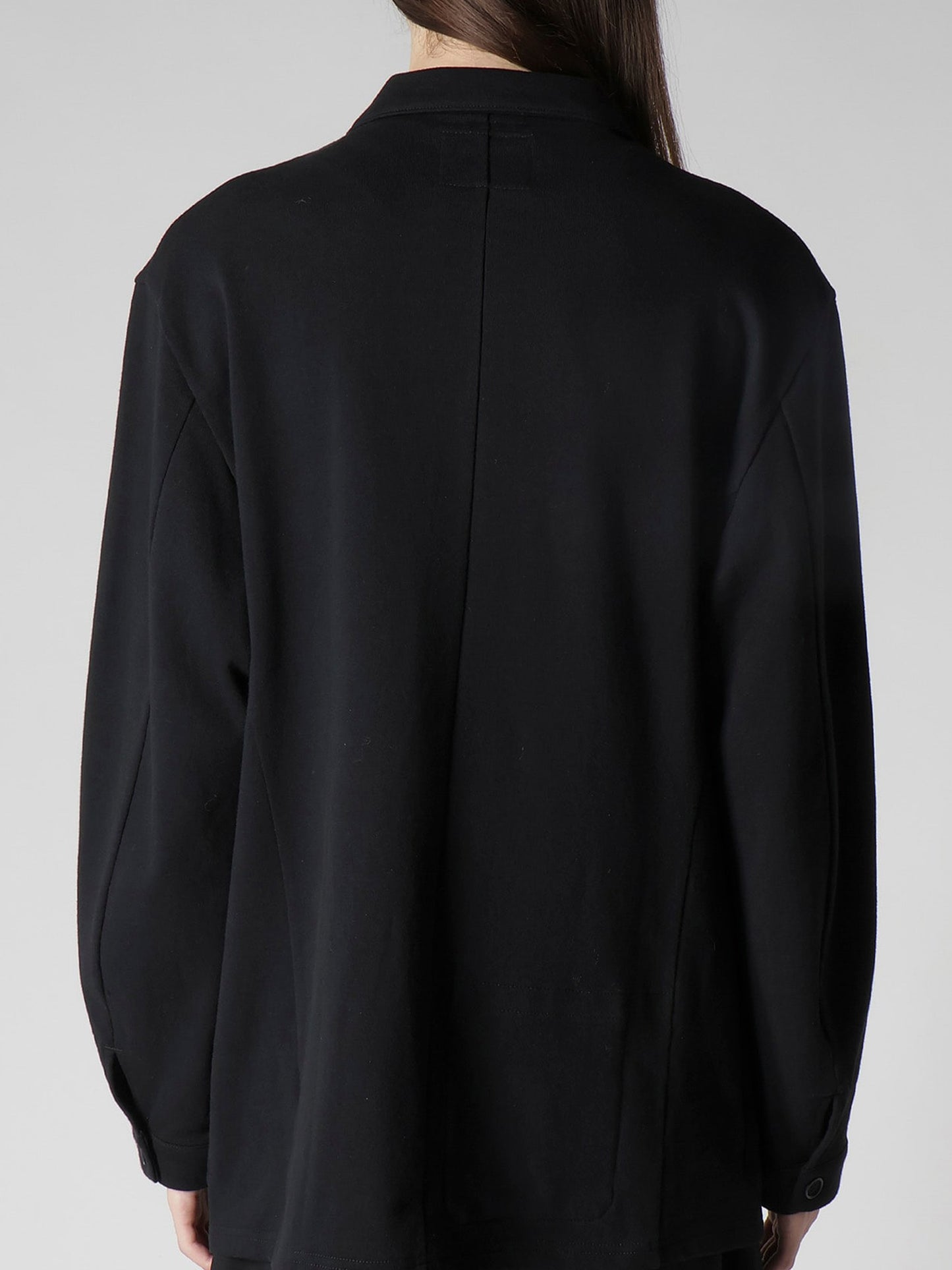 【Yohji Yamamoto POUR HOMME - ヨウジヤマモト プールオム】REGULATION FRENCH TERRY SHIRT JACKET（ジャケット/ ブラック)