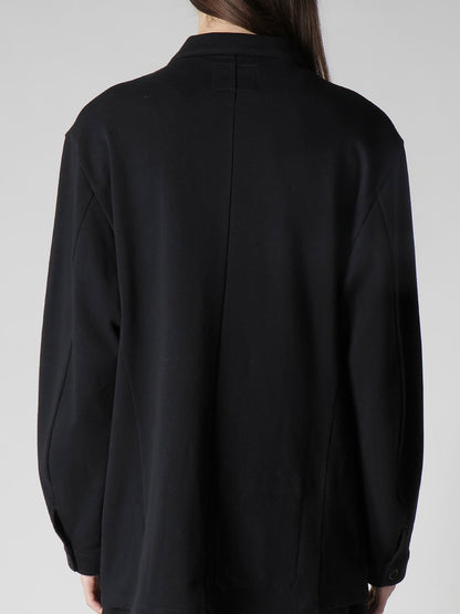 【Yohji Yamamoto POUR HOMME - ヨウジヤマモト プールオム】REGULATION FRENCH TERRY SHIRT JACKET（ジャケット/ ブラック)