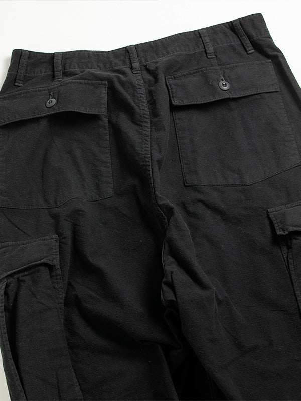 【ANACHRONORM - アナクロノーム】AN381 COTTON SUEDE WIDE BAKER 6P PANTS / BLACK (パンツ/ブラック)