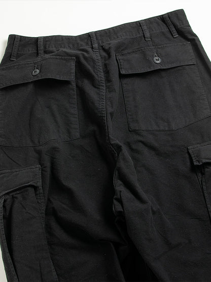 【ANACHRONORM - アナクロノーム】AN381 COTTON SUEDE WIDE BAKER 6P PANTS / BLACK (パンツ/ブラック)