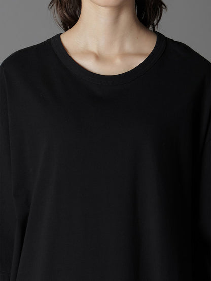 【Ground Y - グラウンドワイ】COTTON JERSEY HEM ROUND JUMBO T-SHIRT SHORT SLEEVES /BLACK(Tシャツ/ブラック)