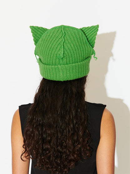 【Charles Jeffrey Loverboy - チャールズ ジェフリー ラバーボーイ】Chunky ears beanie / Green (帽子/グリーン)