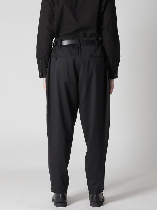 【Y's for men-ワイズフォーメン】SUIT GABARDINE PANTS WITH SIDE TUCK(パンツ/ブラック)