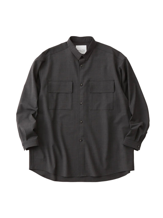 【White Mountaineering - ホワイトマウンテニアリング】STRETCH SHIRT/CHARCOAL (シャツ/チャコール)