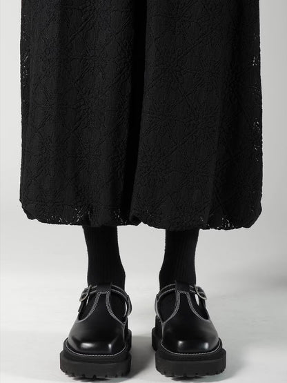 【Y's - ワイズ】LACE BALLOON SKIRT/ BLACK(スカート/ブラック)