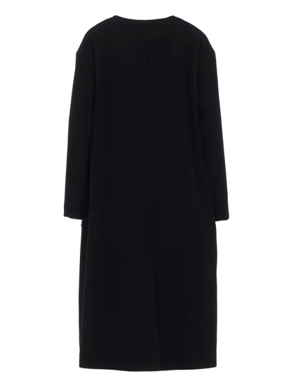 【Y's - ワイズ】WOOL SINGLE MOSSER COLLARLESS COAT/ BLACK(コート/ブラック)