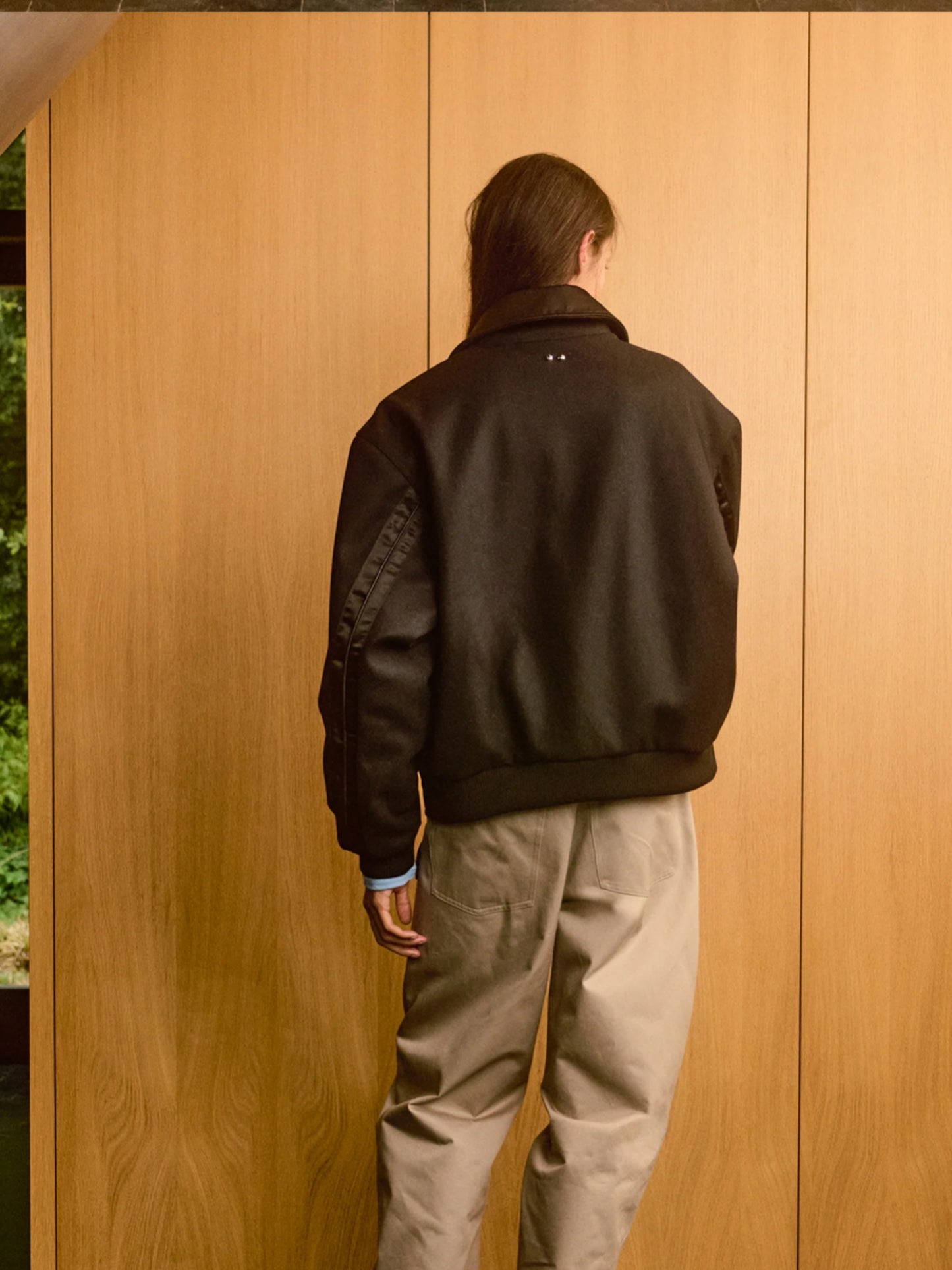 【BLUE MARBLE - ブルーマーブル 】Wool and Nylon Bomber Jacket / BLACK(ジャケット/ブラック)