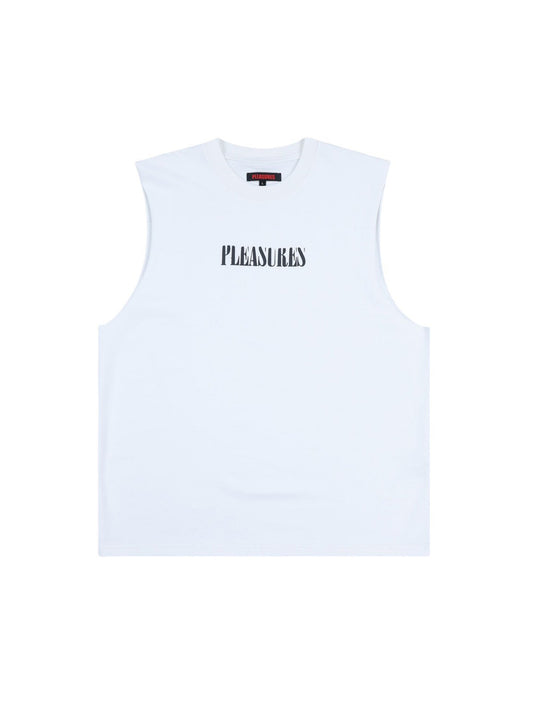【PLEASURES - プレジャーズ】ONYX SLEEVELESS SHIRT / WHITE (ノースリーブ/ホワイト)