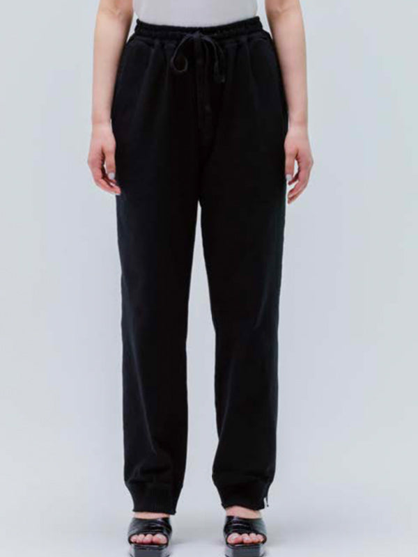 【Perfect ribs® - パーフェクトリブス】Light Straight Wide Pants / Vintage Black (スウェットパンツ/ブラック)