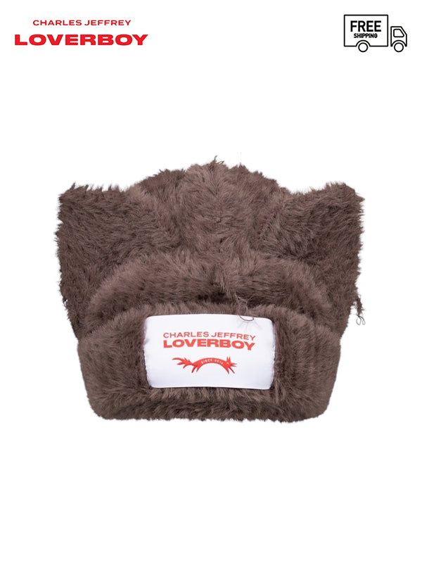 【Charles Jeffrey Loverboy - チャールズ ジェフリー ラバーボーイ】 FLUFFY CHUNKY EARS BEANIE / Brown (帽子/ブラウン)