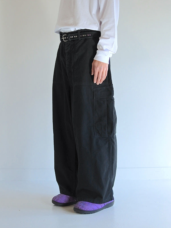 【ANACHRONORM - アナクロノーム】AN381 COTTON SUEDE WIDE BAKER 6P PANTS / BLACK (パンツ/ブラック)